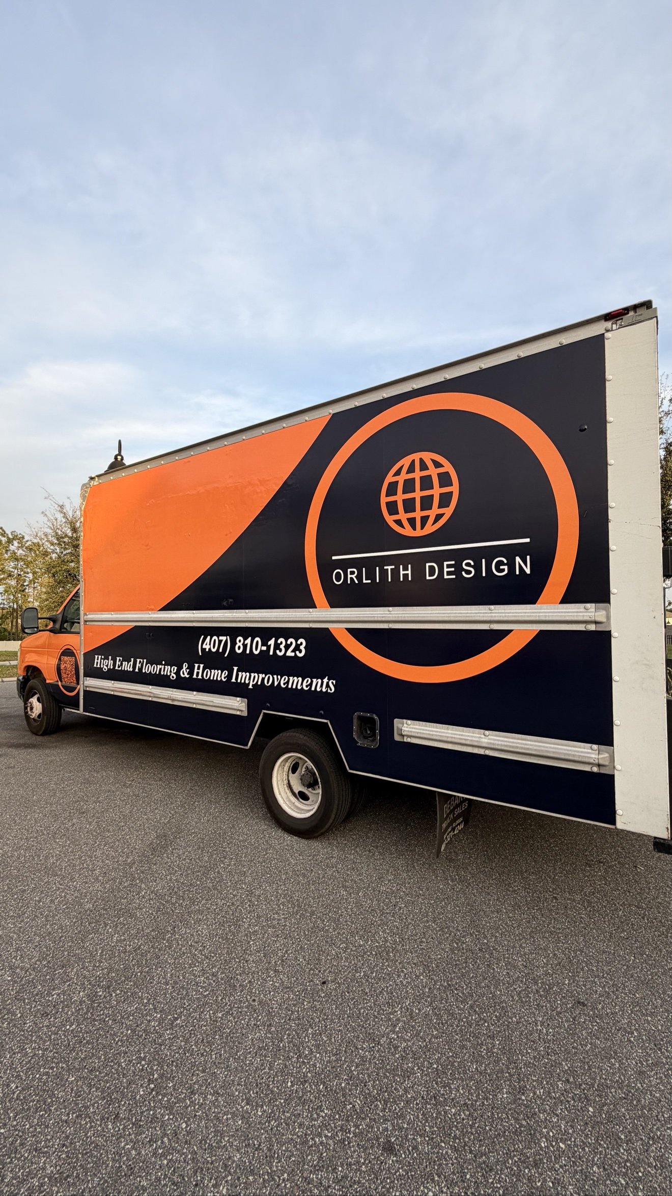 Box truck with a full commercial wrap for ORLITH