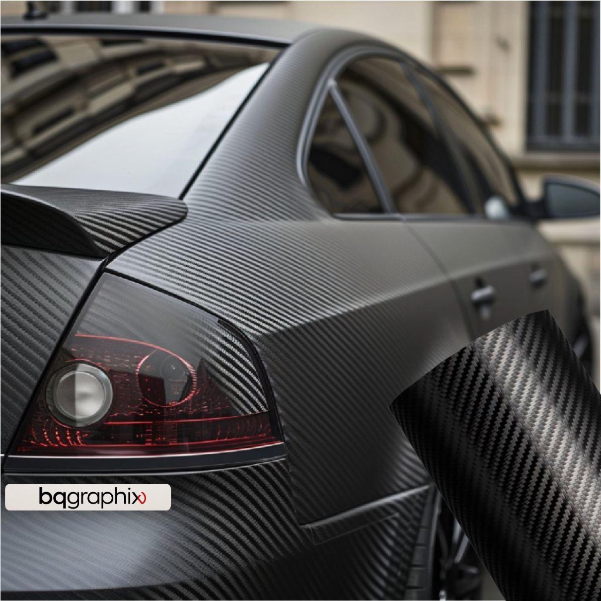 Close-up detail of carbon fiber vinyl texture